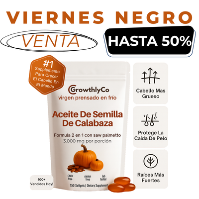 Aceite de Calabaza - Bloquea La Hormona DHT Y Detiene La Caida de Cabello O Te Regresamos Tu Dinero